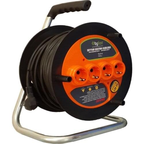 Portable Mobil Power Strip Roller Extension Cord Electric Cable 4 outlets 3 x 2.5mm ² length : 40 mt