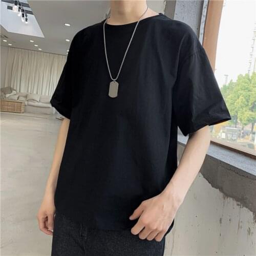 Summer Casual Mens Pullover Solid Color Short Sleeve O Neck Loose Fit Breathable Tee T-shirt Blouse Male Slim Top Comfortable