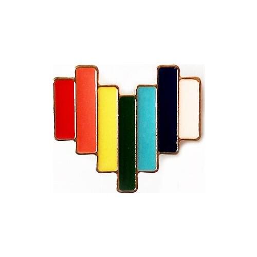 Rainbow Color Enamel Brooches Beautiful Colorful Heart Badge Pins For Backpacks Coat Dress Accessories Jewelry Gifts