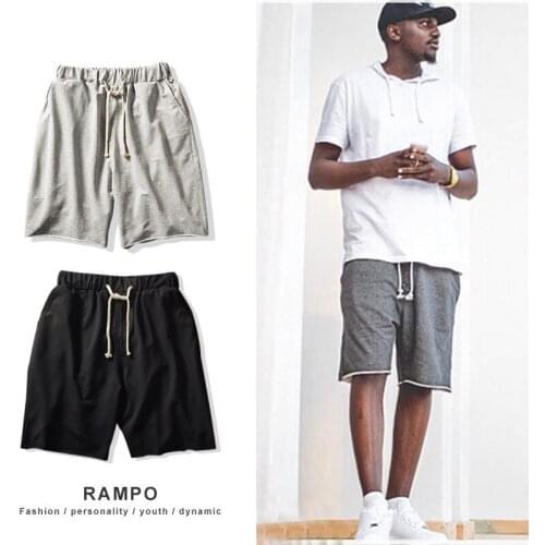 Plus Size S-5xl Men Shorts Jogging Sweatpants Solid Color Drawstring Fitness Five Points Pants Homme Ropa De Hombre