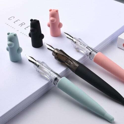 Little Bear Fountain Pen, Cute Pen Students Use Transparent Pen