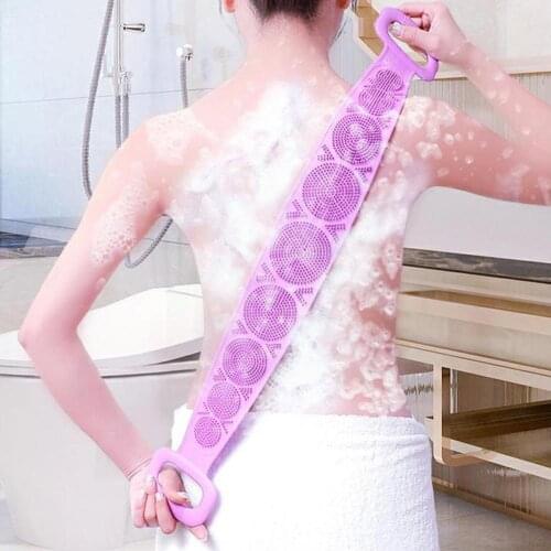 Silicone scrubbing towel scrubbing Body Brush Bath Exfoliatin Skin Belt Shower Clean Wash Household Back Brushes Belt Brush P2O9