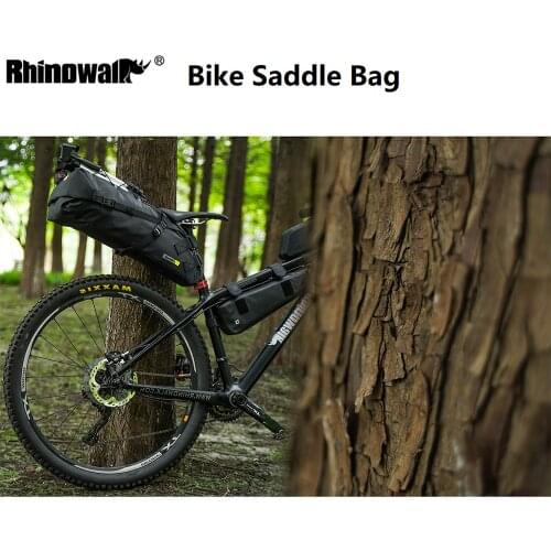 Rhinowalk 13L Waterproof Bicycle Saddle Bag Reflective Large Capacity Foldable Tail Rearbag Cycling Pannier Bike Accessories
