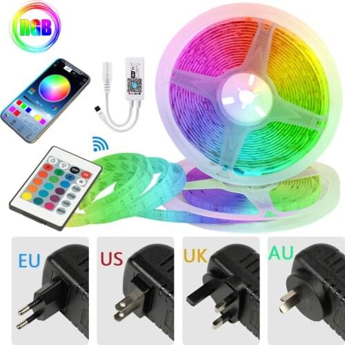 LED Light Strips Flexible RGB Diode For Decoration BackLight Waterproof Lamp Luminous String Decor SMD Bluetooth WIFI Controller
