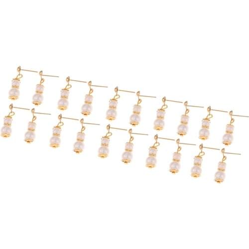 Gourd-shaped Doll Jewellery Plastic Pearl Earring Eardrop 10 Pairs For Doll Dress Up Accessory