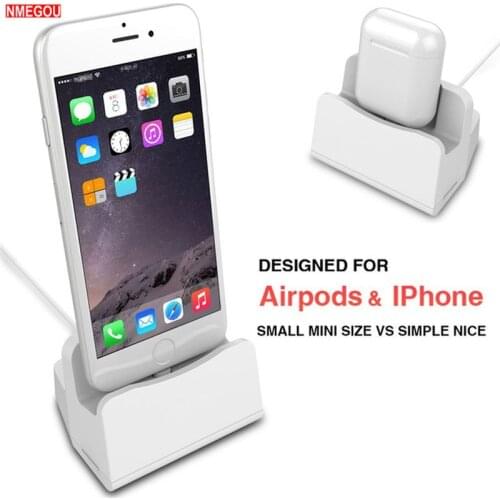 For Apple Airpods Charging Stand Station Dock Mount for Aplle IPhone X 8 7 6S Plus 5se Air Pods Desk Phone Charger Holder Socket