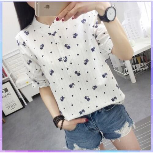 Women Tops Short Sleeve Tee Shirt Pullover Print Oversized T-shirt Ladies Plus Size TShirts Female Summer Cotton Linen Blusas