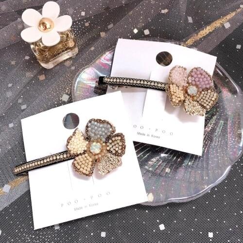 1Pcs Fashion Women Girl Korean Fashion pearls Barrette Hairpins Clips Butterfly flowers Headwear Hair Band Hair Accessories