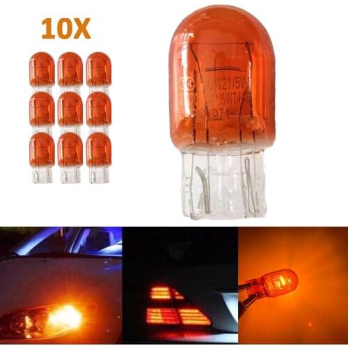 10Pcs DRL Turn Signal Bulb Halogen T20/7443/W21/7440 5W Quartz Glass Canbus Error Free Brake Stop Tail Lights Bulb