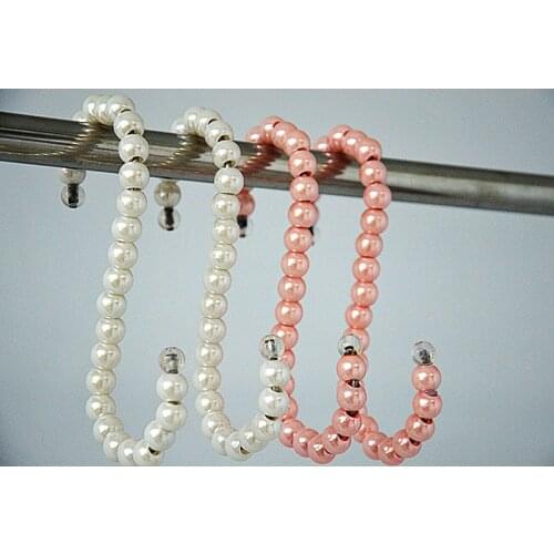 10pcs/set S-Shaped Hooks Pearl Clothes Hanger for Bags Scarf Closet Organizer Multifunction S Shaped Hook White Pink