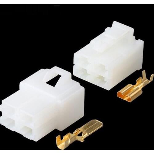 100 sets 4 pin way 6.3mm unsealed kit auto electric wire harness male female connector Oxygen Sensor plug 7122-2840