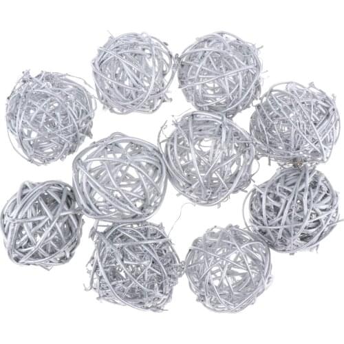 10x Hand Woven Rattan Ball Vine Wicker Ball 5cm Wedding Home Garden Decors
