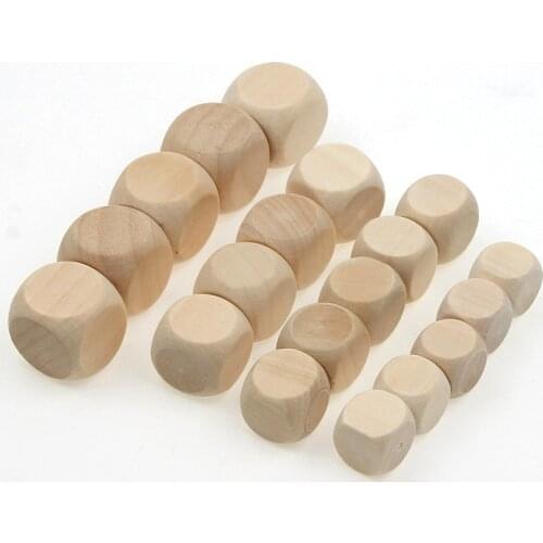 14/16/18mm Solid Blocks Square Wooden DIY Wood Art Crafts Embellishment for Wedding Christmas Home Decoration Woodwork