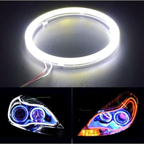 2Pcs/Set 9-14V COB LED Angel Eyes Car Auto Vehicle Rings Head Light Bulb Lamp Automotive Exterior Decorative Light High Power