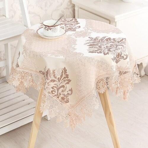 2018 creative polyester table cloths covers for table dining room decor lace edge rectangular table cloth home hotel textile dec