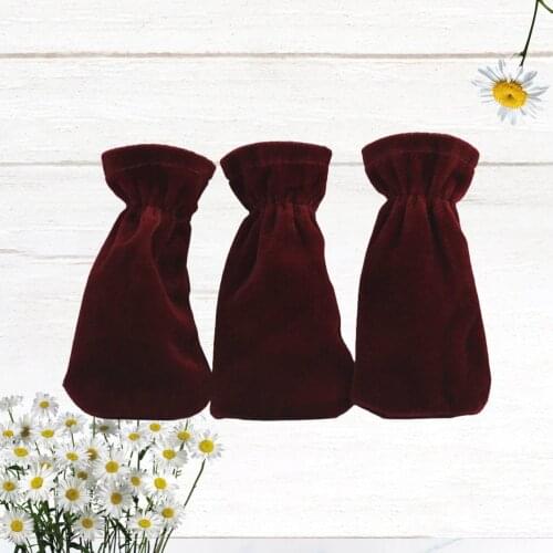 3pcs Red Soft Piano Foot Pad Pleuche Protective Sleeve Plush Fabric Piano Sustain Pedal Covers Musical Instruments Accessories