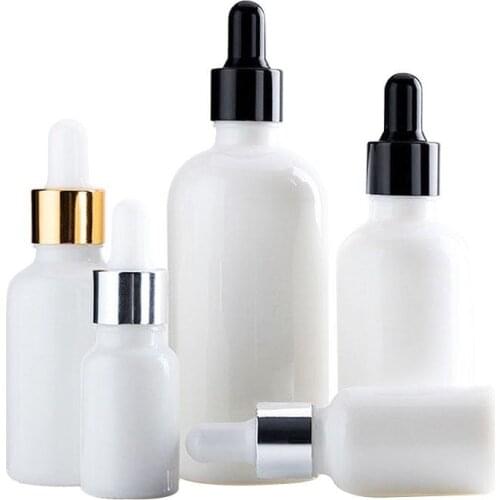 Round Glass Dropper Bottle Small 30ML White Glass Bottle with Pipette Dropper 50ml 15ml 100ml 500pcs