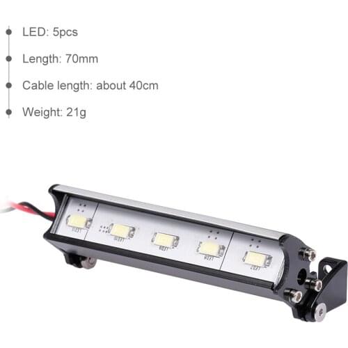 70mm RC Off-Road Dome 5 LED Lights Headlights for Traxxas Rustler Bandit Nitro Rustler Jato Redcat Backdraft 3.5 ECX 1/18 Roost