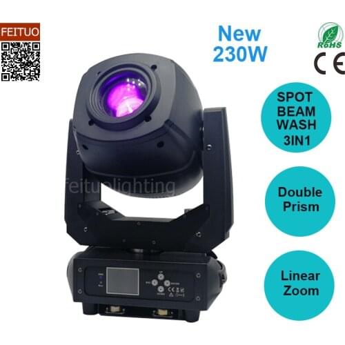 8xlot Brightness Spot Beam Wash 3in1 230w Lyre Led Moving Head Double Prism New 230w Spot Led Moving Head DMX Stage DJ Lighting