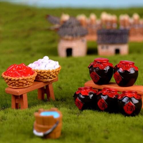 9PCS Poet Wine Harvest China Vintage Figurine Home Ornament Glass Decor Miniature Craft Garden Fairy Decoration DIY Accessories