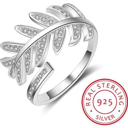 925 Sterling Silver Rings For Women Mosaic CZ Zirconia Resizable Rings Bague S-R205