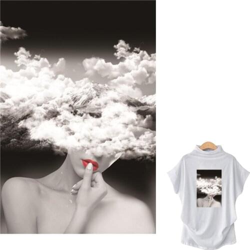 Abstract Avatar Clothing Badges Patches Dark Clouds Iron On Heat Transfer Clothes Stickers Diy Accessory Fashion Patch Iron