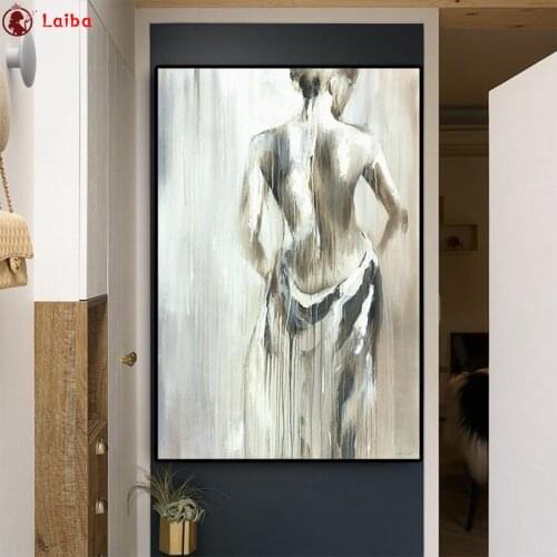 Diamond painting Black and white abstract art, sexy woman 5d diy handmade embroidery kit full square/round drill home decor
