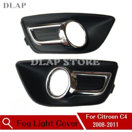 Car For Citroen C4 C-quatre 2008 2009 2010 2011 Front Bumper Fog Light Chrome Cover Fog Lamp Hood