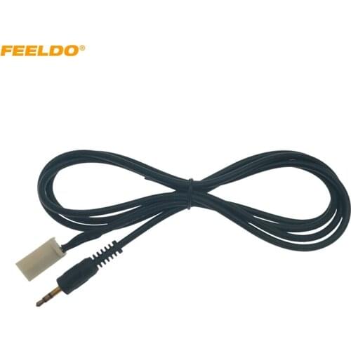 FEELDO Car Aux Line 3.5mm Male Audio MP3 AUX-in 8Pin Adapter For Subaru Forester Audio In-put AUX Connector Cable