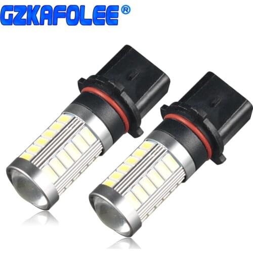 GZKAFOLEE 2pcs 6000K White 3000K Yellow Car LED P13W PSX26W Bulbs For Auto Fog Lamp Driving Running Light Source 12V 24V DC