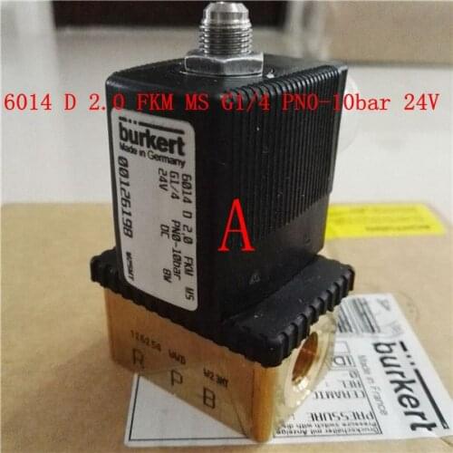 Burkert 6014 C 1.5 FKM MS G1/4 PN0-16bar 24V DC 8W /AC 230V 6014 D 2.0 FKM MS G1/4 PN0-10BAR 24V DC 8W
