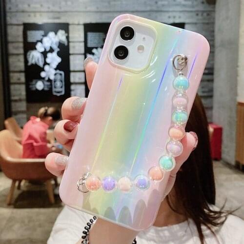 Rainbow Chain Mobile Phone Case for iPhone12 Pro MAX 11 Pro MAX XR XS MAX XS 7/8 Plus Protective Cover iPhone 11 Phone Cases