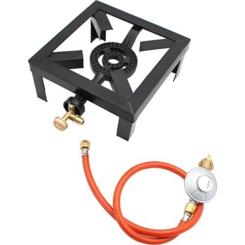 8KW Gas Boiling Ring Cast Iron Burner Large LPG Stove Outdoor Cooker Iron Frame Portable Fire Control Stove