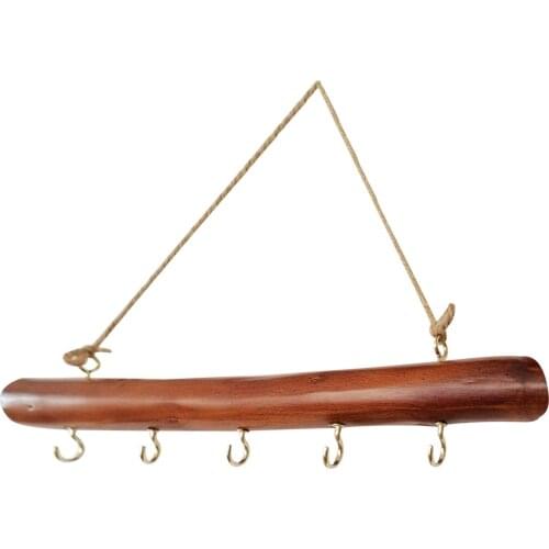 Retro Fashion Wooden Jewelry Hanger Jewelry Store Jewelry Store Creative Wooden Sticks Drifting Art Wall Hanging With 5 Hooks