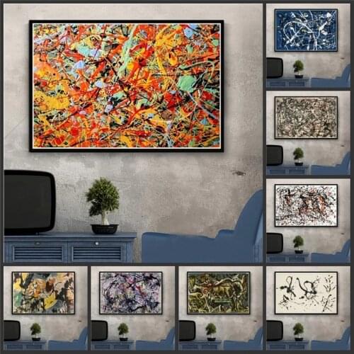 Jackson Pollock Abstract Art Posters And Prints Canvas Painting Pictures On The Wall Vintage Poster Decorative Home Decor