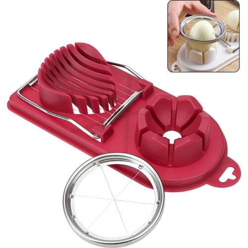 HILIFE Stainless Steel 2 in 1 Egg Slicer Egg Cutter Split Device Food Divider Slicing Wire Gadgets Kitchen Tools