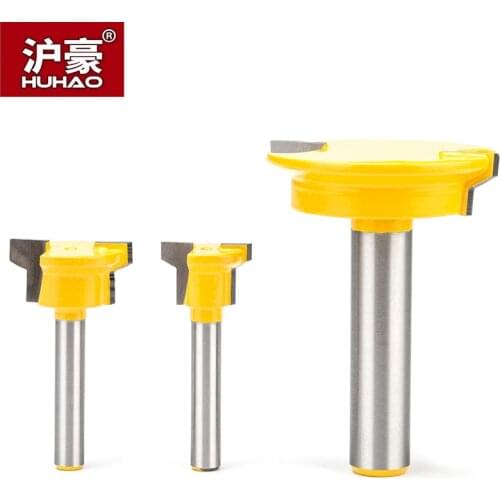 HUHAO 1pc 1/4" Shank Woodworking Router Bits CNC Joint Combination Bit Drawer Lock Knife Finger Joint Plate Milling Cutter