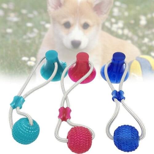 Pet Training Dog Toys Dogs Chew Teeth Ball Clean Suction Cup Outdoor Playing Ball Toy For Large Small Dog Cat Molar Clean Chew