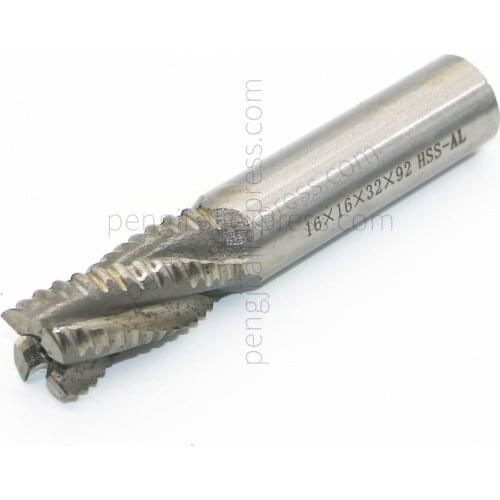 5/8" HSS End Mill Router Bit Roughing Chipbreaker Tool, 16mm Cutting dia 16mm Shank dia Straight Shank End Mill Bit, 4 Flute
