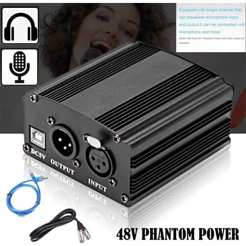 BM 800 Microphone 48V Phantom Power Supply XLR Audio Cable for Condenser Microphone Micro USB 5 V Line Recording Equipment Mic