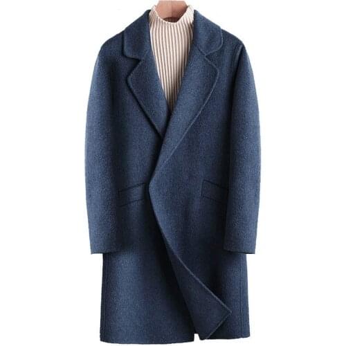 Men Coats Mens Coat Double-sided Long Wool Coat Man Jacket Alpaca Mens Coats and Jackets Windbreaker Abrigo Hombre 846 KJ1475