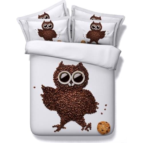 3D queen Owl Bedding set California King size twin full double single quilt duvet cover sheets bed in a bag spread sheet bedset