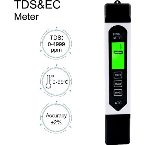 Portable Digital TDS Instrumentation EC Water Quality Pen ATC Conductivity Analyzer for Aquarium Swimming Pool Drinking Water