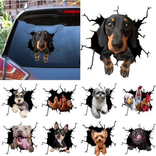 PVC Cute Animal Car Styling Sticker Sunscreen Car Window Stickers Automobiles Exterior Decals Floor Art Wallpaper
