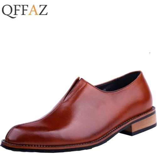 QFFAZ Men's Patent Leather Shoes