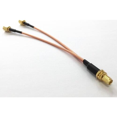 SMA female nut to 2X SMA male plug Y type Splitter Combiner Pigtail cable RG316 15CM 6" for wifi router