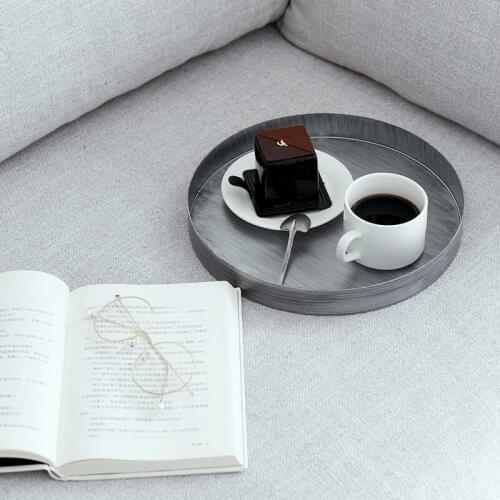 Retro silver storage tray Nordic style desktop storage tray porch key plate living room tea table sundry tray