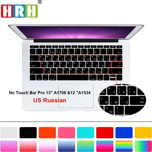 HRH Russian USA Silicone Keyboard Cover Skin for Macbook New Pro 13" A1708 (2016 No Touch Bar) and for Macbook 12"A1534 Retina