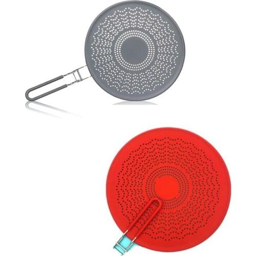 Silicone Splatter Screen,Grease Splatter Guard with Folding Handle,for Cooking Splatter Guards&Fry Pan,13 Inch