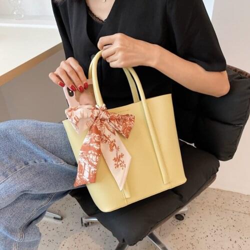 Top-handle Bags Ribbons Shoulder Bag Female PU Leather Womens Bag Designers 2021 Luxury Totes Fashion Travel Bag for Ladies Sac